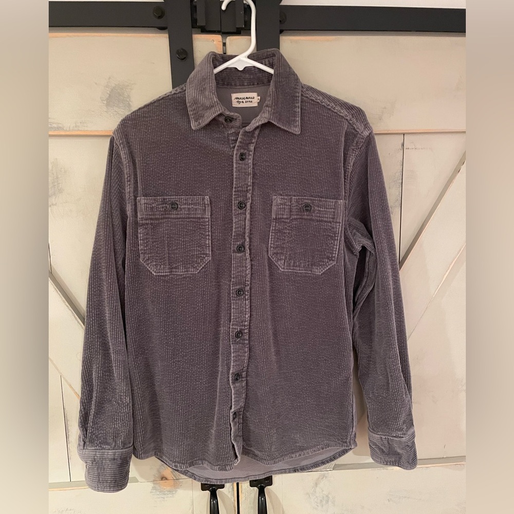 Taylor stitch size 38 utility shirt in grey corduroy